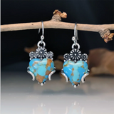 Arrival Natural Stone Retro Feather Leaf Earrings European Women Heart Pearl