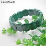 Natural Malachite Rectangle Bead Bracelet