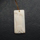Natural Shell Carving Mermaid Beads for DIY Pendant 46x21x5mm