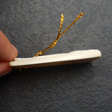 Natural Shell Carving Mermaid Beads for DIY Pendant 46x21x5mm