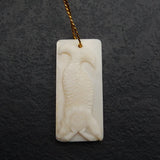Natural Shell Carving Mermaid Beads for DIY Pendant 46x21x5mm