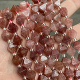 Natural Stone Strawberry Quartz Beads for DIY Jewelry Making