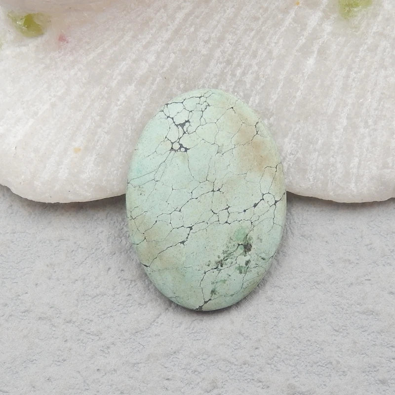 Natural Turquoise Vertical Drilling Pendant Bead 25x18x3mm
