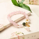 Arrival Jade Flower Hetian Jade 8mm Rose Quartz Bracelet