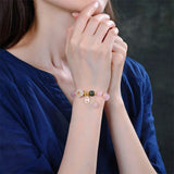 Arrival Jade Flower Hetian Jade 8mm Rose Quartz Bracelet