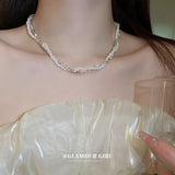 Punk O-chain Pearl Pendant Necklace for Women