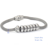Stainless Steel Beads Net Chain Bracelet Charm Jewelry