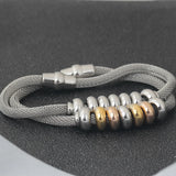 Stainless Steel Beads Net Chain Bracelet Charm Jewelry