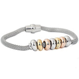 Stainless Steel Beads Net Chain Bracelet Charm Jewelry