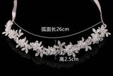 Noble Crystal Bridal Headpiece with Satin Ribbon