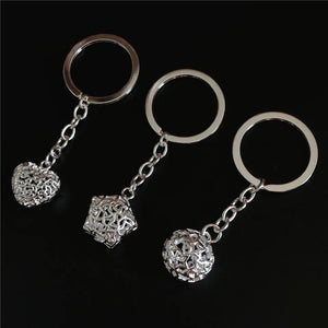 925 Silver Hollow Ball Key Chain Creative Key Ring