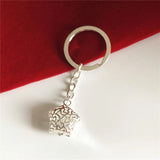 925 Silver Hollow Ball Key Chain Creative Key Ring