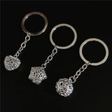 925 Silver Hollow Ball Key Chain Creative Key Ring