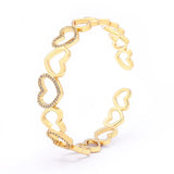 Zircon Heart Hollow Bracelet for Couples Wedding