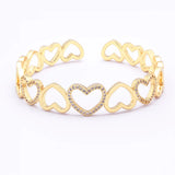 Zircon Heart Hollow Bracelet for Couples Wedding