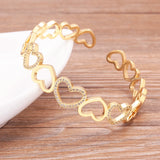 Zircon Heart Hollow Bracelet for Couples Wedding