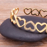 Zircon Heart Hollow Bracelet for Couples Wedding