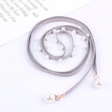Arrival Women's Pearl Belt for Dress Fine Decorative Korea Knotted Leather Chain