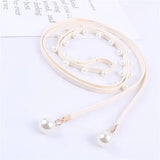 Arrival Women's Pearl Belt for Dress Fine Decorative Korea Knotted Leather Chain