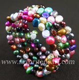 Rainbow Natural Freshwater Pearl Bracelet Bangle