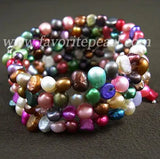 Rainbow Natural Freshwater Pearl Bracelet Bangle