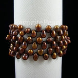 Brown Freshwater Pearl Wrap Bracelet for Women