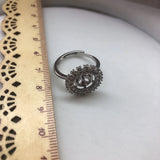 Adjustable Silver Pearl Ring Mountings Findings Charm Jewelry Fittings