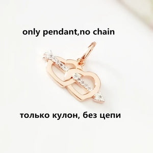 Heart Shape Rose Necklace Pendant 585 Jewelry Gift