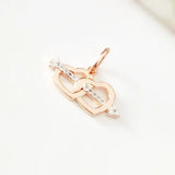 Heart Shape Rose Necklace Pendant 585 Jewelry Gift