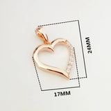 Heart Shape Rose Necklace Pendant 585 Jewelry Gift