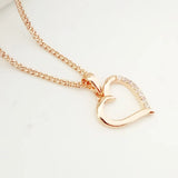 Heart Shape Rose Necklace Pendant 585 Jewelry Gift