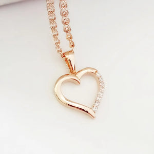 Heart Shape Rose Necklace Pendant 585 Jewelry Gift