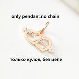 Heart Shape Rose Necklace Pendant 585 Jewelry Gift
