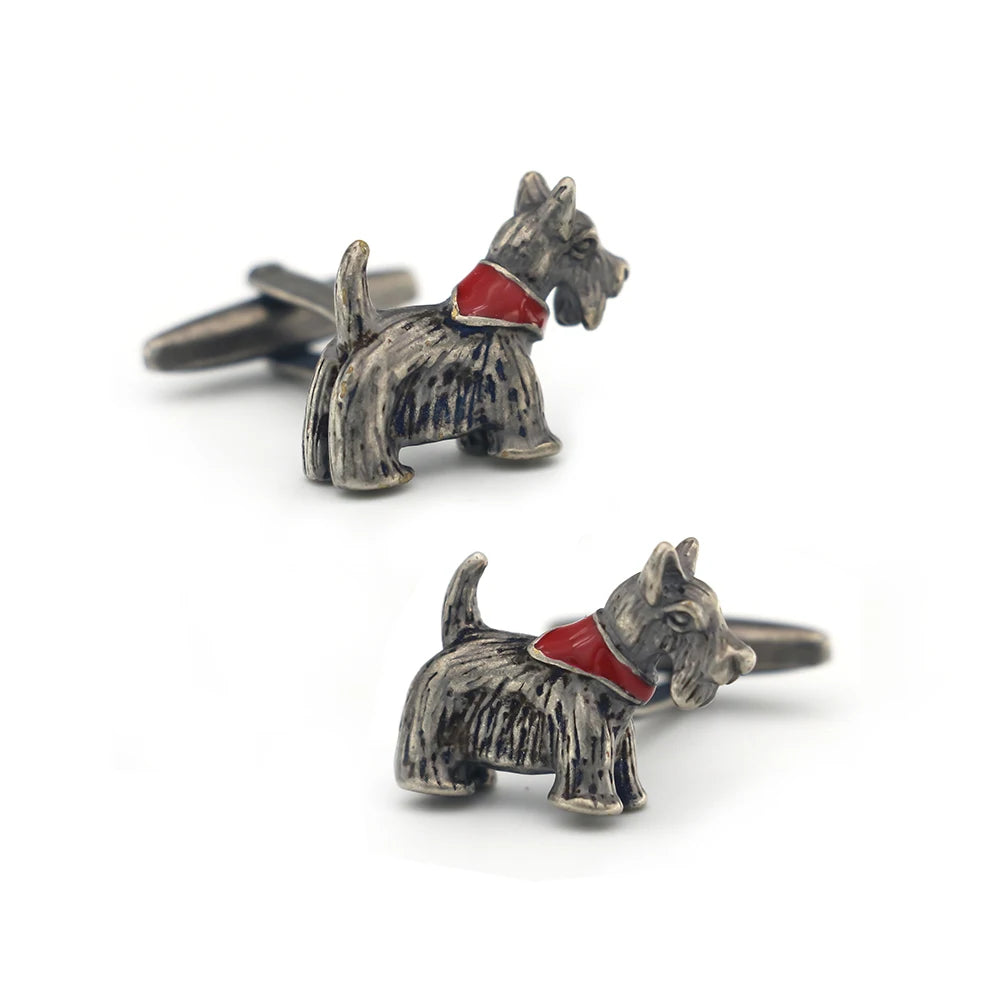 Vintage Brass Pet Dog Cuff Links Men's Cufflinks
