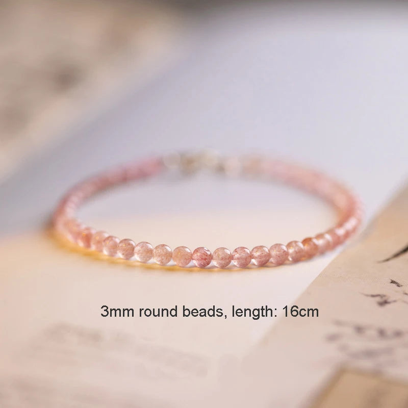 Strawberry Quartz Beaded Bracelets for Women