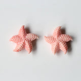 Pink Conch Shell Carved Starfish Earring Bead 20x25x8mm