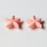 Pink Conch Shell Carved Starfish Earring Bead 20x25x8mm