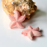 Pink Conch Shell Carved Starfish Earring Bead 20x25x8mm