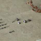 Purple Crystal Stud Earrings 925 Sterling Silver Ear Piercing Jewelry