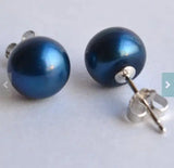 Real Pearl Earring 8MM Freshwater Pearl Stud Earrings Wedding Bridesmaid Gift