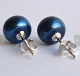 Real Pearl Earring 8MM Freshwater Pearl Stud Earrings Wedding Bridesmaid Gift