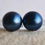 Real Pearl Earring 8MM Freshwater Pearl Stud Earrings Wedding Bridesmaid Gift