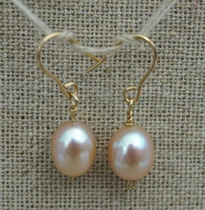 Pink Rice Freshwater Pearl Dangle Earrings for Women