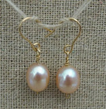Pink Rice Freshwater Pearl Dangle Earrings for Women