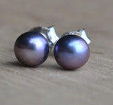 Real Pearl Earring Peacock 5MM Freshwater Pearl Silver Stud Earring