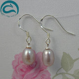 Pink Purple Freshwater Pearl S925 Sterling Silver Dangle Earring