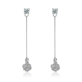 Arrival Real Pure 925 Silver Long Crystal Earrings for Women