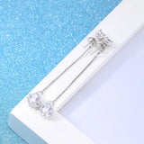 Arrival Real Pure 925 Silver Long Crystal Earrings for Women