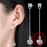 Arrival Real Pure 925 Silver Long Crystal Earrings for Women