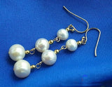 Real Freshwater Pearl Dangle Earrings 14k Filled Wedding Jewelry